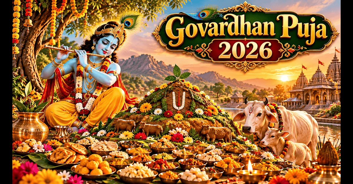 Govardhan Puja 2026 : Date, Shubh Muhurat, Puja Vidhi & Significance